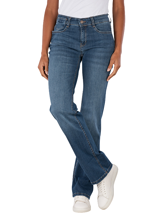 Mac Laura Jeans Bootcut Turn Up Authentic Stretch Denim Damen Jeans