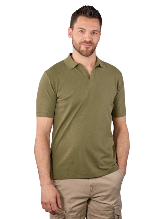 Marc O'Polo Cotton Linen Mix Polo Shirt Short Sleeve Chemise Polo Homme