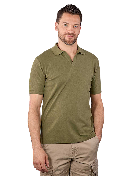 Marc O'Polo Cotton Linen Mix Polo Shirt Short Sleeve Herren Polo Shirt