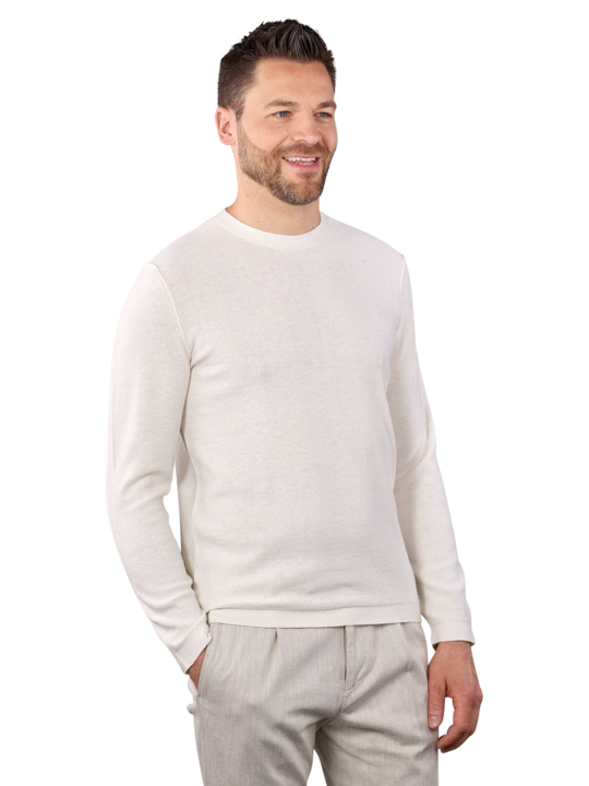Marc O'Polo Crew Neck Pullover White Cotton Men's Sweater