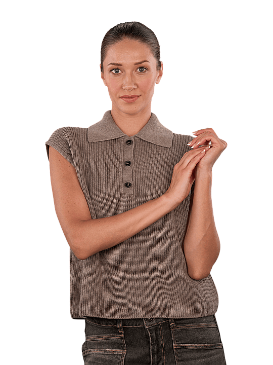 Marc O'Polo Pullover Sleeveless Polo Neckline Damen Pullover