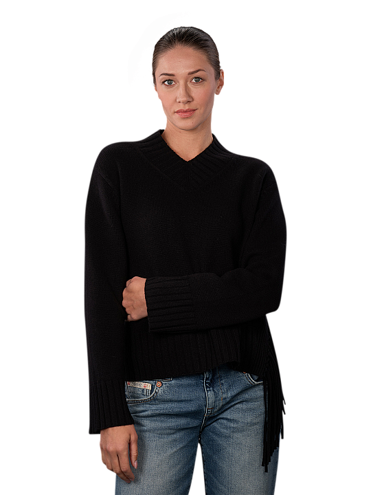 Mos Mosh Eshala Fringe Pullover V-Neck Knit Women's Sweater