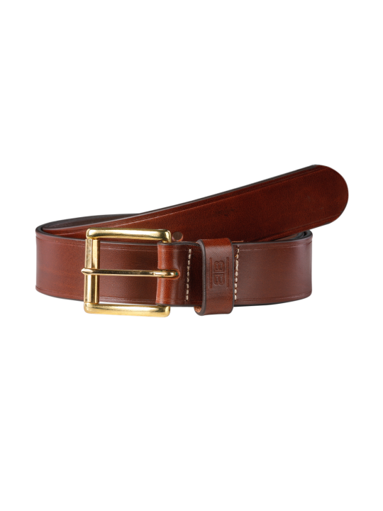 Pat Gold 40mm Dark Brown Gürtel by BASIC BELTS Leather Belt
