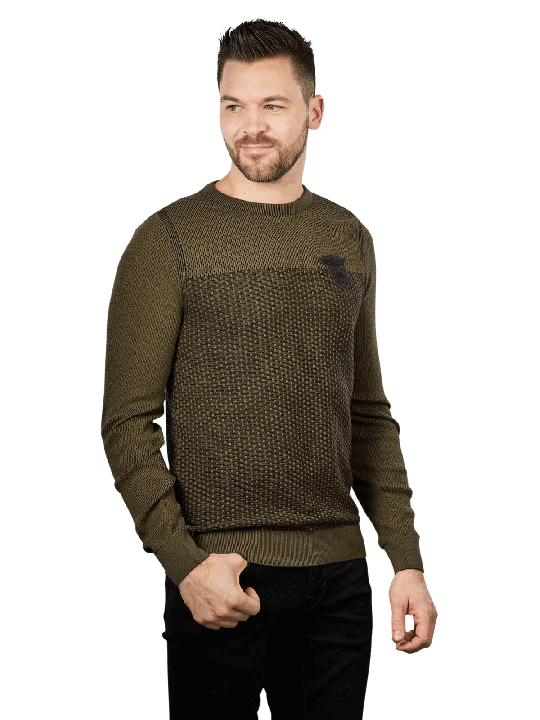 PME Legend Cotton Plated Pullover Long Sleeve Men's Sweater
