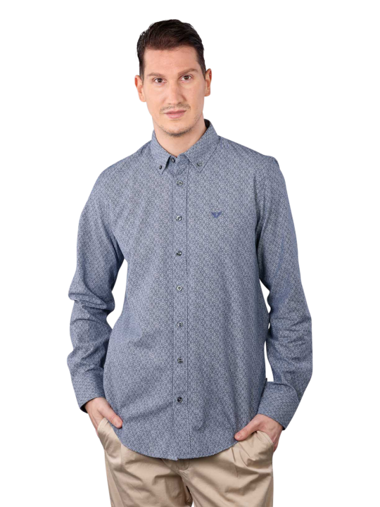 PME Legend Long Sleeve Shirt Print On Check Herren Hemd