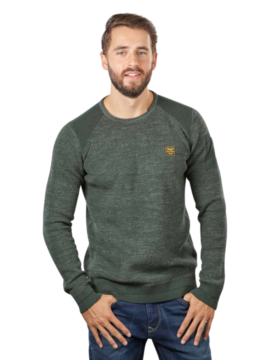 PME Legend Round Neck Pullover Cotton Rib Knit Pullover Homme