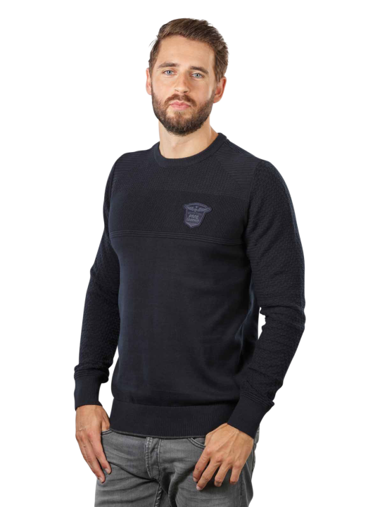 PME Legend Round Neck Pullover Structure Knit Men's Sweater