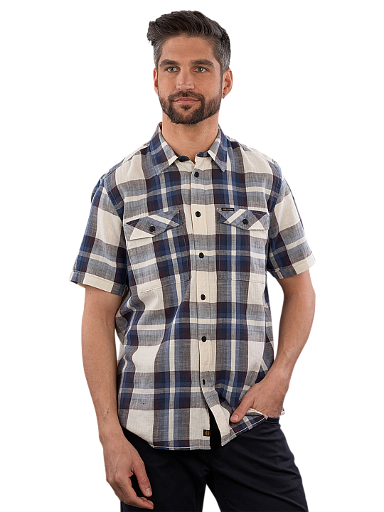 PME Legend Shirt Short Sleeve Slub Check Herren Hemd