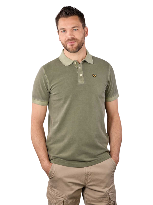 PME Legend Short Sleeve Polo Shirt Garment Dyed Pique Men's Polo Shirt