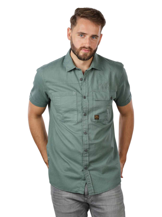PME Legend Short Sleeve Shirt Linen Cargo Walker Men's Shirt