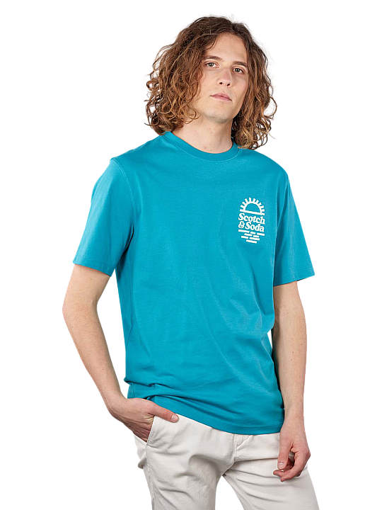 Scotch & Soda Chest Artwork T-Shirt Crew Neck Herren T-Shirt