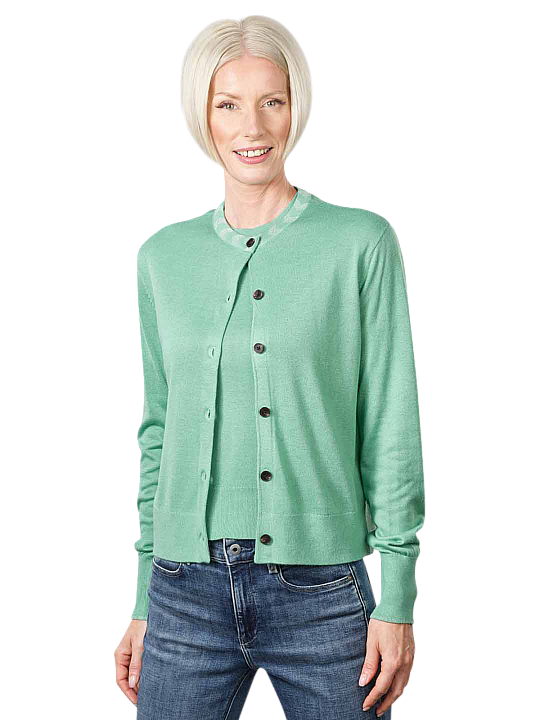 Scotch & Soda Jacquard Trim Cardigan Crew Neck Damen Pullover