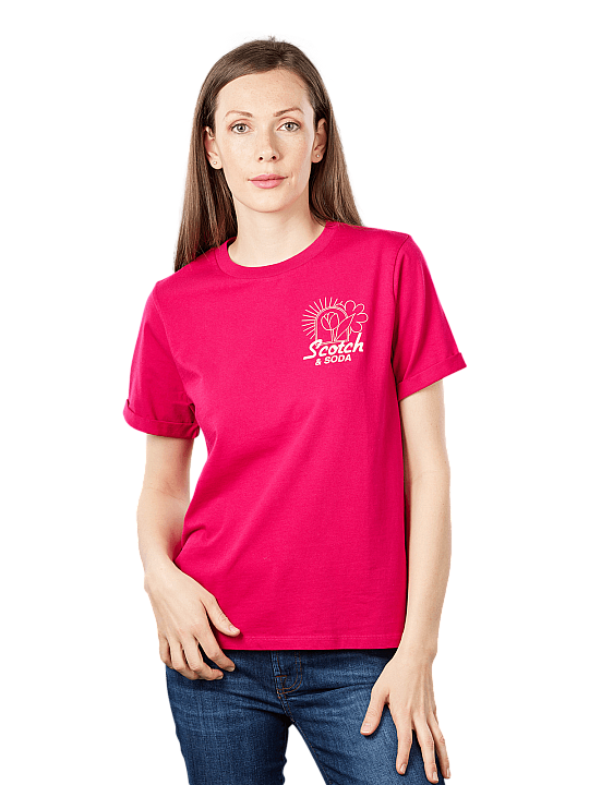 Scotch & Soda Rolled Sleeve T-Shirt Regular Fit Damen T-Shirt