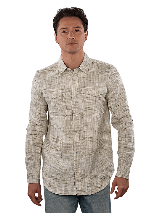 Scotch & Soda Shirt Regular Fit Melange Waffle Chemise Homme