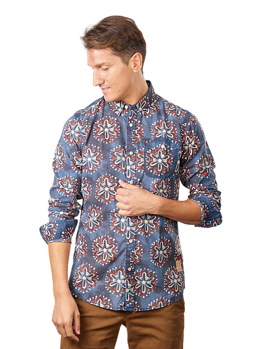 Scotch & Soda Washed Poplin Shirt Long Sleeve Herren Hemd
