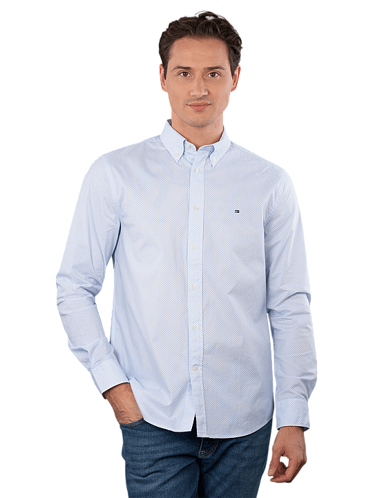 Tommy Hilfiger Flex Poplin Shirt Micro Print Herren Hemd