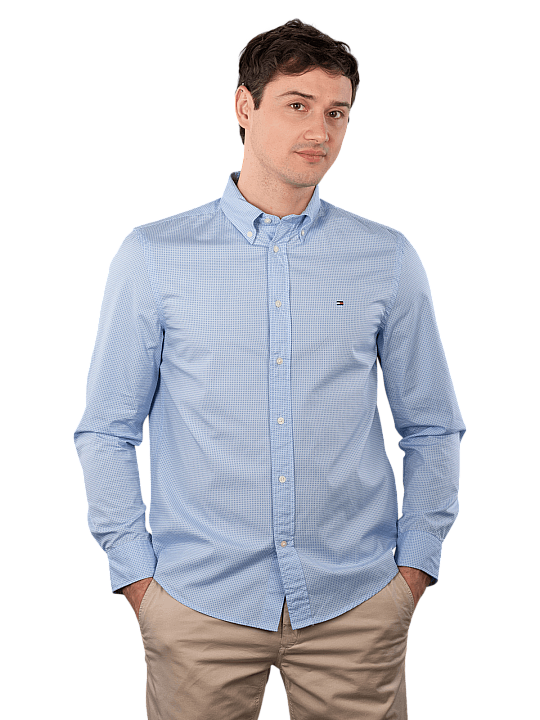 Tommy Hilfiger Flex Poplin Shirt Minimal Print Herren Hemd