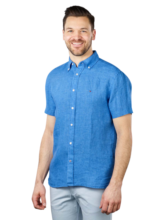 Tommy Hilfiger Linen Shirt Short Sleeve Men's Shirt