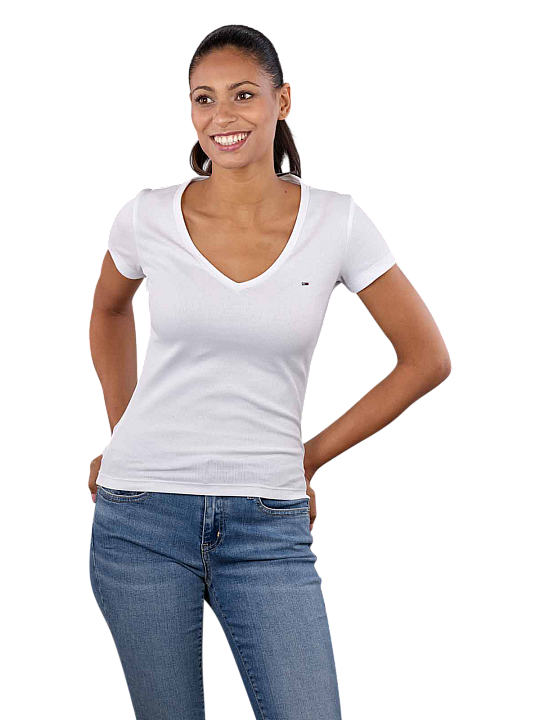 Tommy Jeans Essential T-Shirt Slim V-Neck Damen T-Shirt