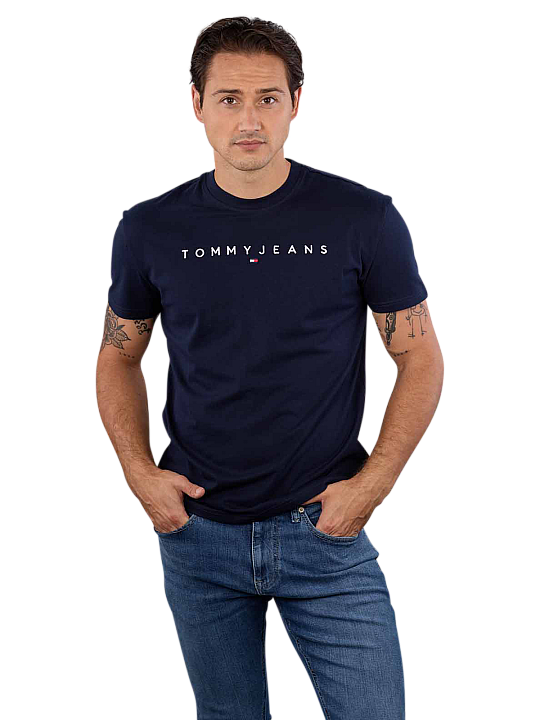 Tommy Jeans Regular Linear Logo T-Shirt Herren T-Shirt
