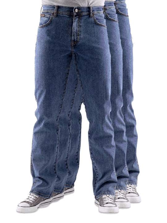 Wrangler Texas Stretch 3-Pack Jeans Straight Fit Herren Jeans