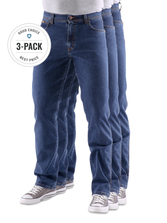 Wrangler Texas Stretch 3-Pack Jeans Straight Fit Jeans Homme