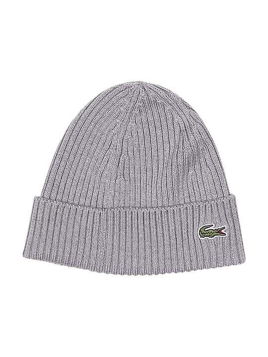 Lacoste Rib Knit Brushed Wool Beanie 
