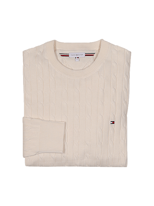 Tommy Hilfiger Classic Cable Pullover Crew Neck Men's Sweater