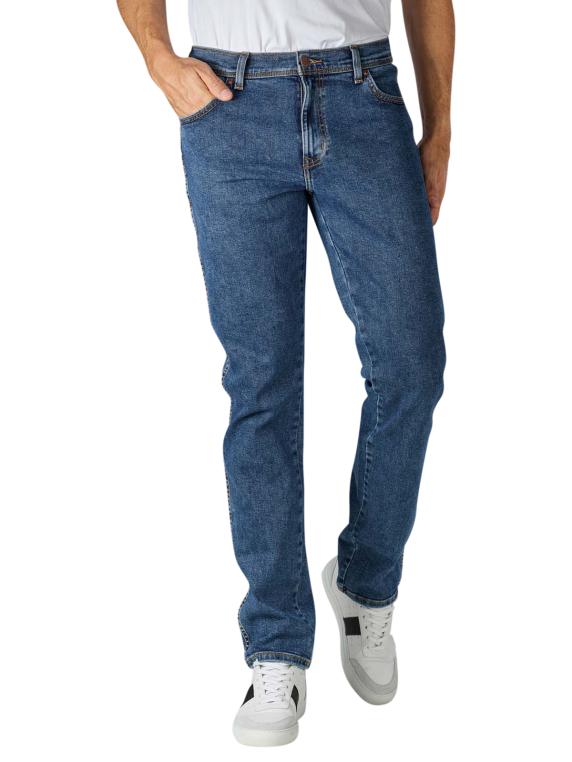 Wrangler Texas Slim Jeans Straight Fit in Light blue 