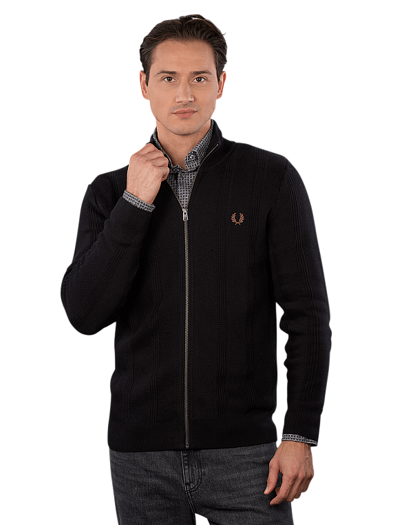 Fred Perry Zip Cardigan Textured